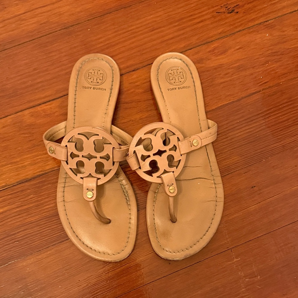 Tory Burch Beige Leather Sandals